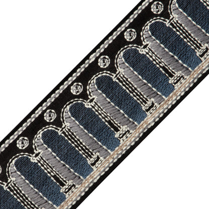 Archi Embroidered Border Trim by Samuel & Sons in Nera