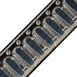 Archi Embroidered Border Trim by Samuel & Sons in Nera