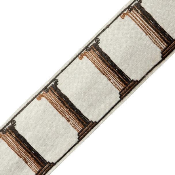 Colonna Embriodered Border Trim by Samuel & Sons in Carrara