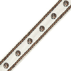 Punto Embroidered Border Trim by Samuel & Sons in Carrara