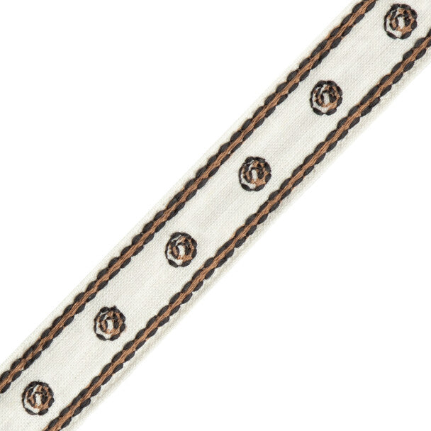 Punto Embroidered Border Trim by Samuel & Sons in Carrara