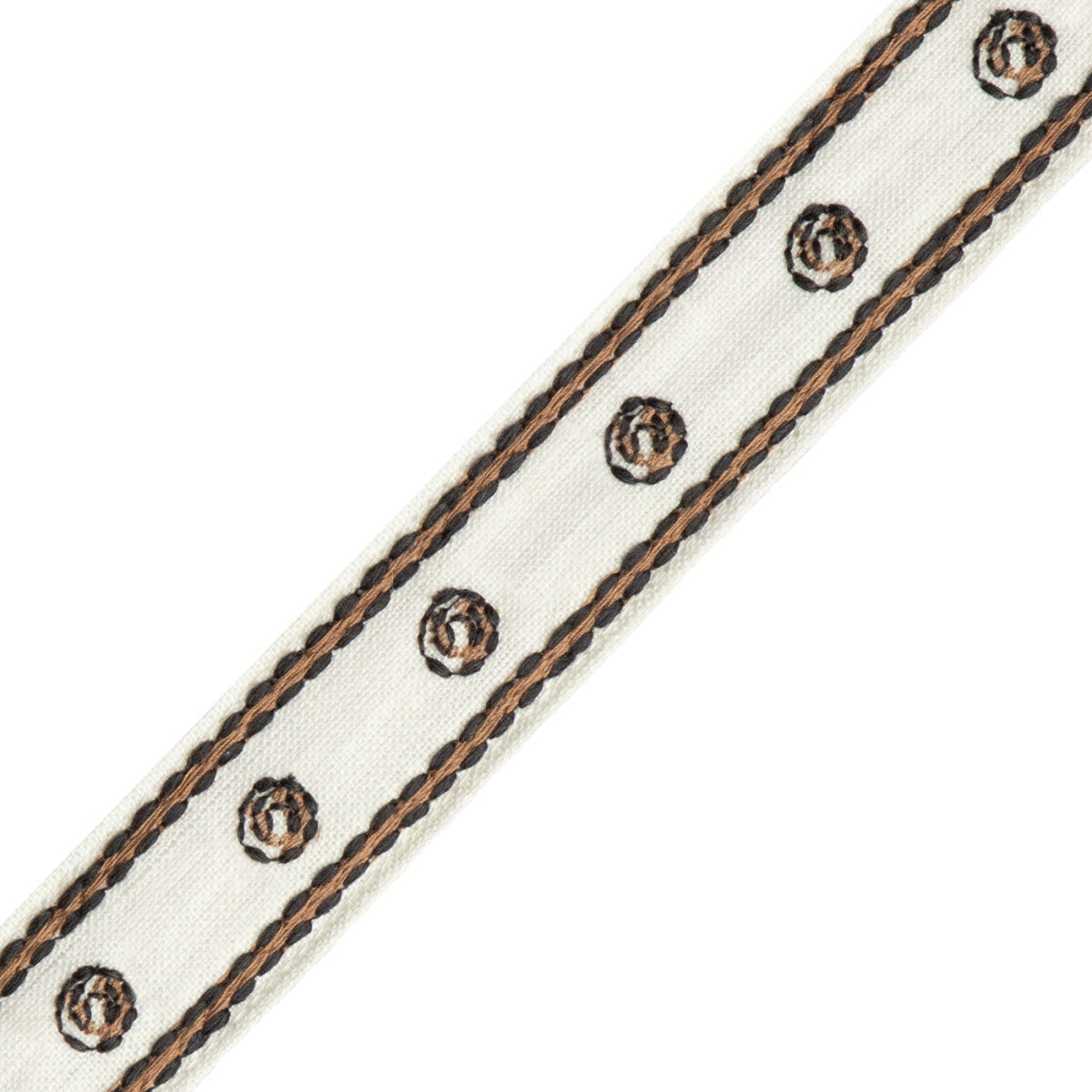 Punto Embroidered Border Trim by Samuel & Sons in Carrara