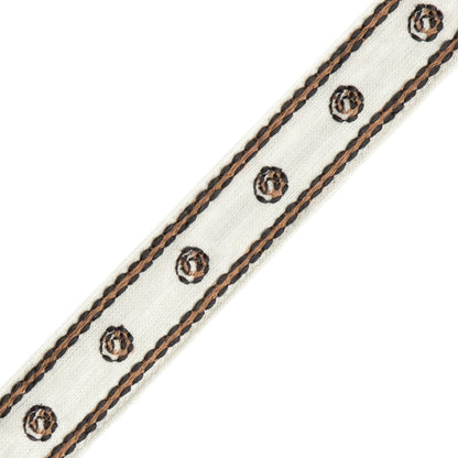 Punto Embroidered Border Trim by Samuel & Sons in Carrara