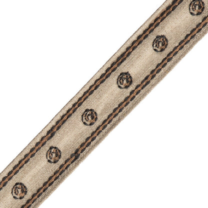 Punto Embroidered Border Trim by Samuel & Sons in Pietra