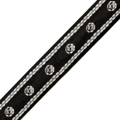 Punto Embroidered Border Trim by Samuel & Sons in Nera
