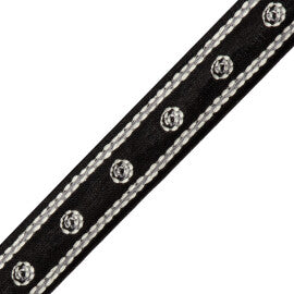 Punto Embroidered Border Trim by Samuel & Sons in Nera