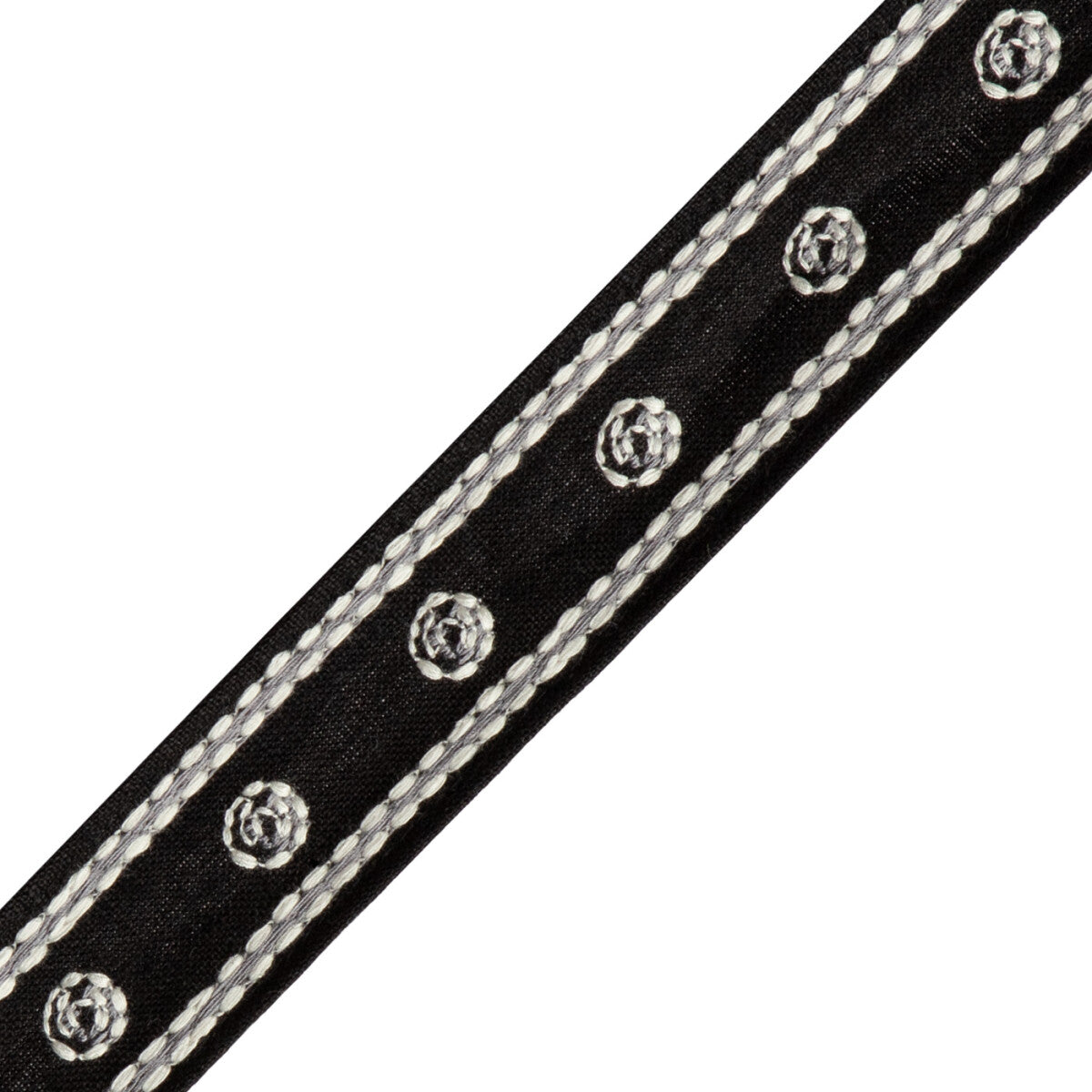 Punto Embroidered Border Trim by Samuel & Sons in Nera
