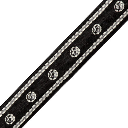 Punto Embroidered Border Trim by Samuel & Sons in Nera