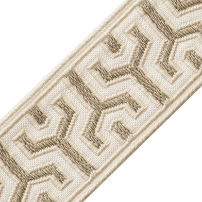 Otero Embroidered Border Trim by Samuel & Sons in White Sands
