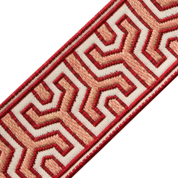 Otero Embroidered Border Trim by Samuel & Sons in Cactus Bloom