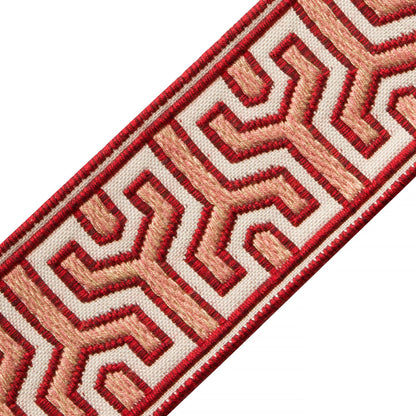 Otero Embroidered Border Trim by Samuel & Sons in Cactus Bloom