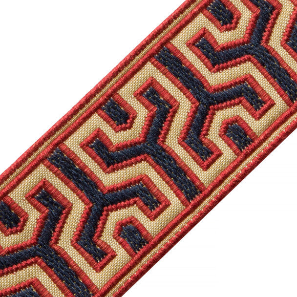 Otero Embroidered Border Trim by Samuel & Sons in Painted Desert