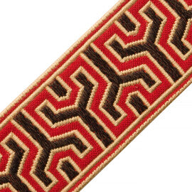 Otero Embroidered Border Trim by Samuel & Sons in Pinon