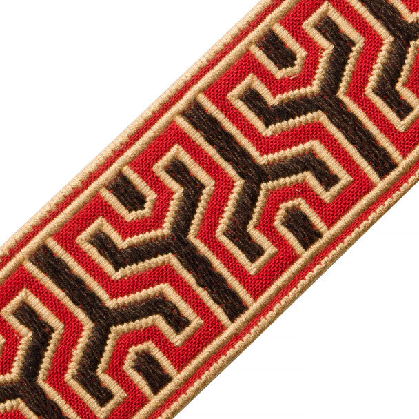 Otero Embroidered Border Trim by Samuel & Sons in Pinon