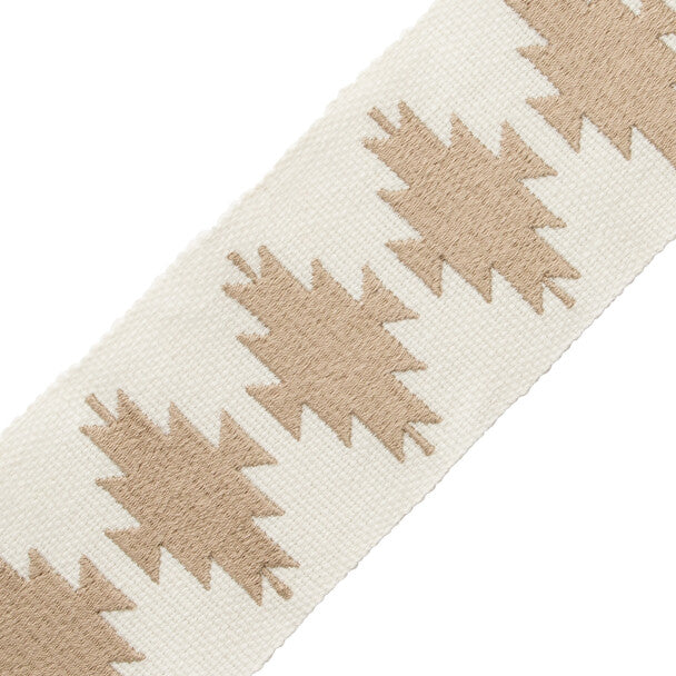 Abiquiú Embroidered Border Trim by Samuel & Sons in White Sands