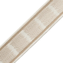 Taos Embroidered Border Trim by Samuel & Sons in White Sands