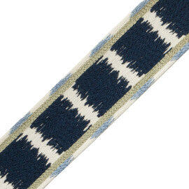 Taos Embroidered Border Trim by Samuel & Sons in Blue Sky