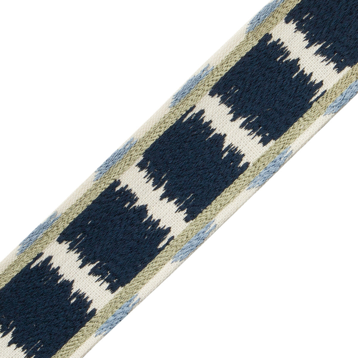 Taos Embroidered Border Trim by Samuel & Sons in Blue Sky