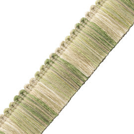 Dorset Blocked Brush Fringe Trim by Samuel & Sons in Leaf