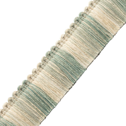 Dorset Blocked Brush Fringe Trim by Samuel & Sons in Aquamarine