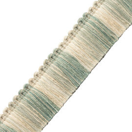Dorset Blocked Brush Fringe Trim by Samuel & Sons in Aquamarine