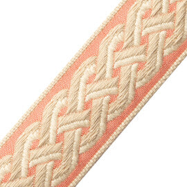 Dorset Braided Border Trim by Samuel & Sons in Coral