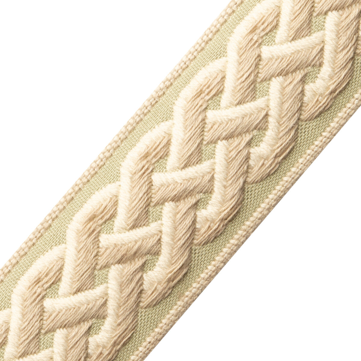 Dorset Braided Border Trim by Samuel & Sons in Leaf
