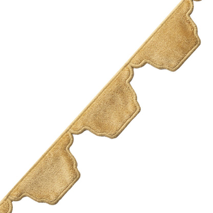 Dorset Velvet Scallop Trim by Samuel & Sons in Honey