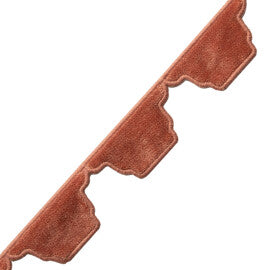 Dorset Velvet Scallop Trim by Samuel & Sons in Coral