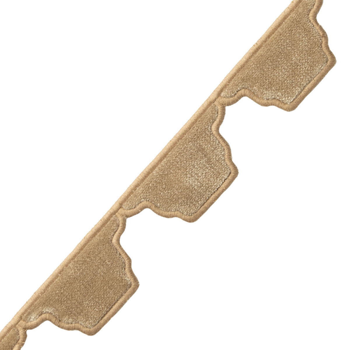 Dorset Velvet Scallop Trim by Samuel & Sons in Flax