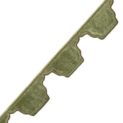 Dorset Velvet Scallop Trim by Samuel & Sons in Fern
