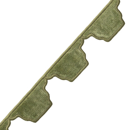 Dorset Velvet Scallop Trim by Samuel & Sons in Fern