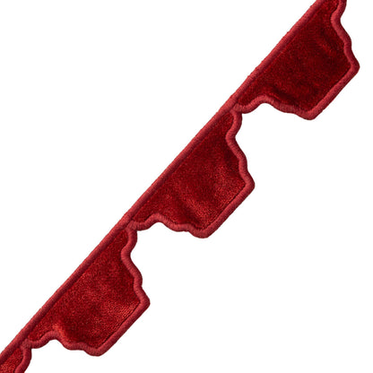Dorset Velvet Scallop Trim by Samuel & Sons in Vermillion