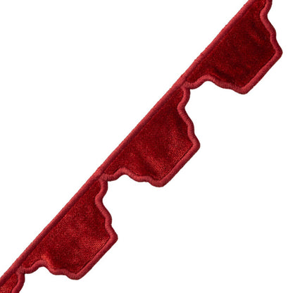Dorset Velvet Scallop Trim by Samuel & Sons in Vermillion