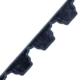 Dorset Velvet Scallop Trim by Samuel & Sons in Midnight