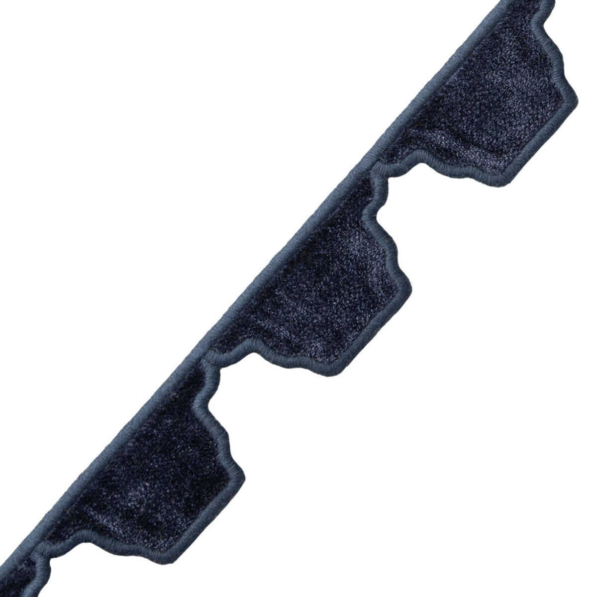 Dorset Velvet Scallop Trim by Samuel & Sons in Midnight