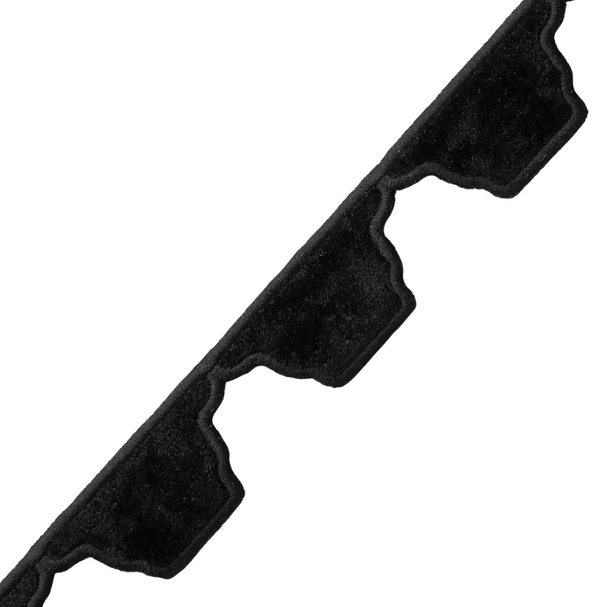 Dorset Velvet Scallop Trim by Samuel & Sons in Carbon