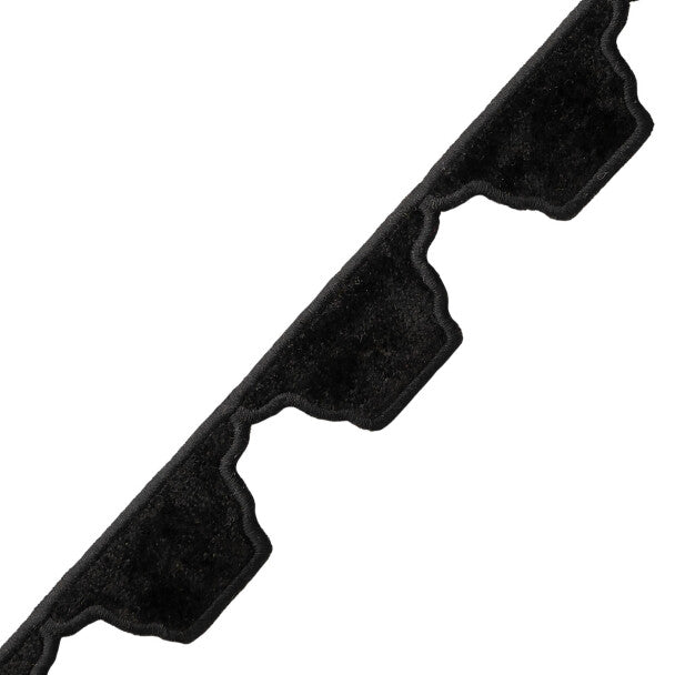 Dorset Velvet Scallop Trim by Samuel & Sons in Carbon