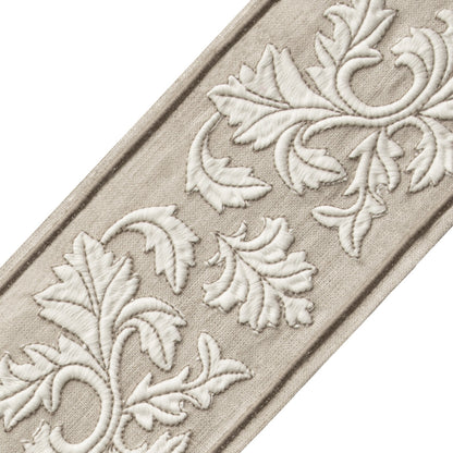 Dorset Embroidered Border Trim by Samuel & Sons in Oyster