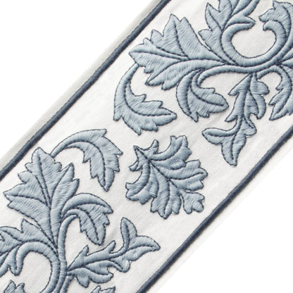 Dorset Embroidered Border Trim by Samuel & Sons in Porcelain