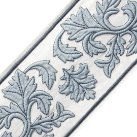 Dorset Embroidered Border Trim by Samuel & Sons in Porcelain