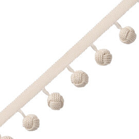 Corsica Beaded Fringe Trim by Samuel & Sons in Canvas