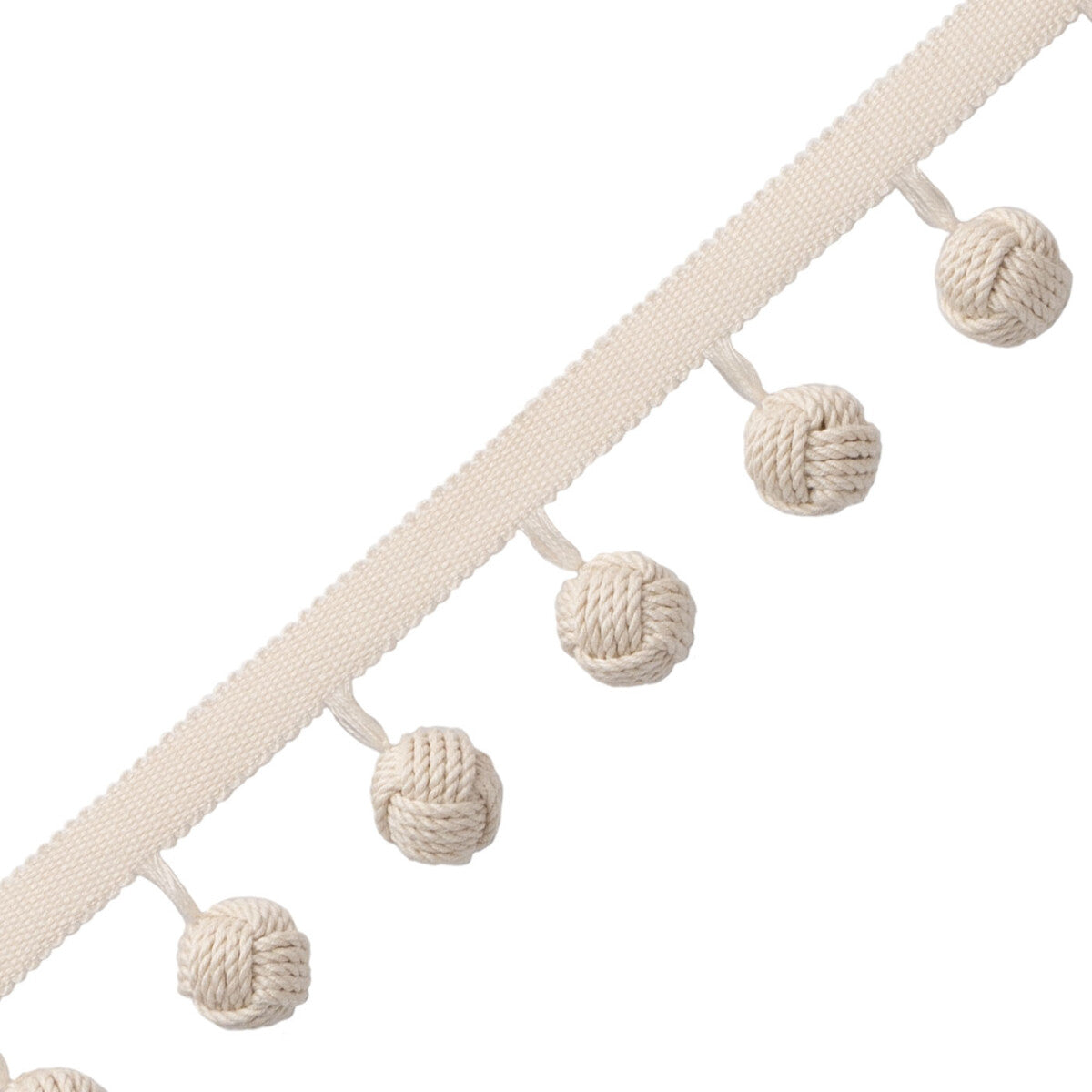 Corsica Beaded Fringe Trim by Samuel & Sons in Canvas