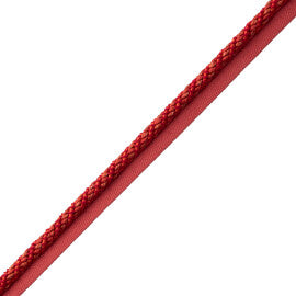 Bagatelle Cord With Tape Trim by Samuel & Sons in Scarlet Rose