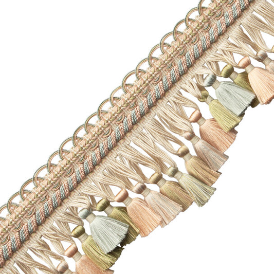 Bagatelle Scalloped Tassel Fringe Trim by Samuel & Sons in Bloom