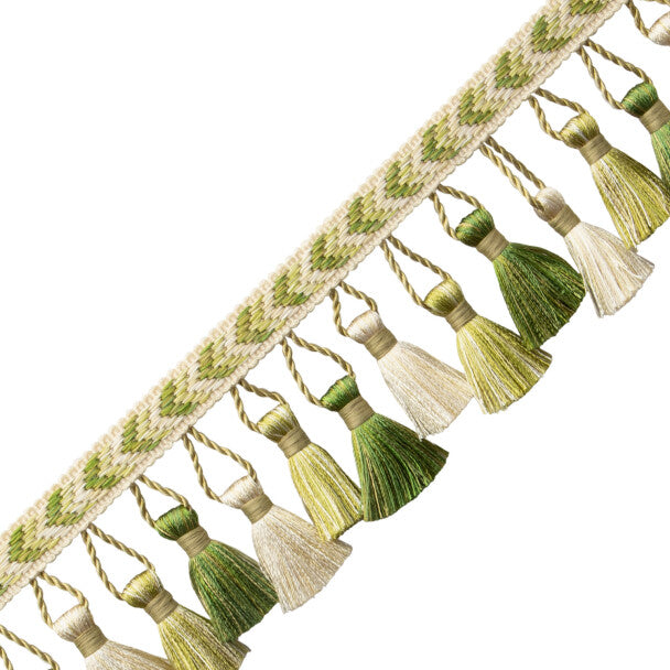 Bagatelle Tassel Fringe Trim by Samuel & Sons in Fern