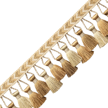Bagatelle Tassel Fringe Trim by Samuel & Sons in Gilded Gold