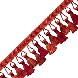 Bagatelle Tassel Fringe Trim by Samuel & Sons in Scarlet Rose
