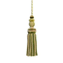 Bagatelle Key Tassel Trim by Samuel & Sons in Fern