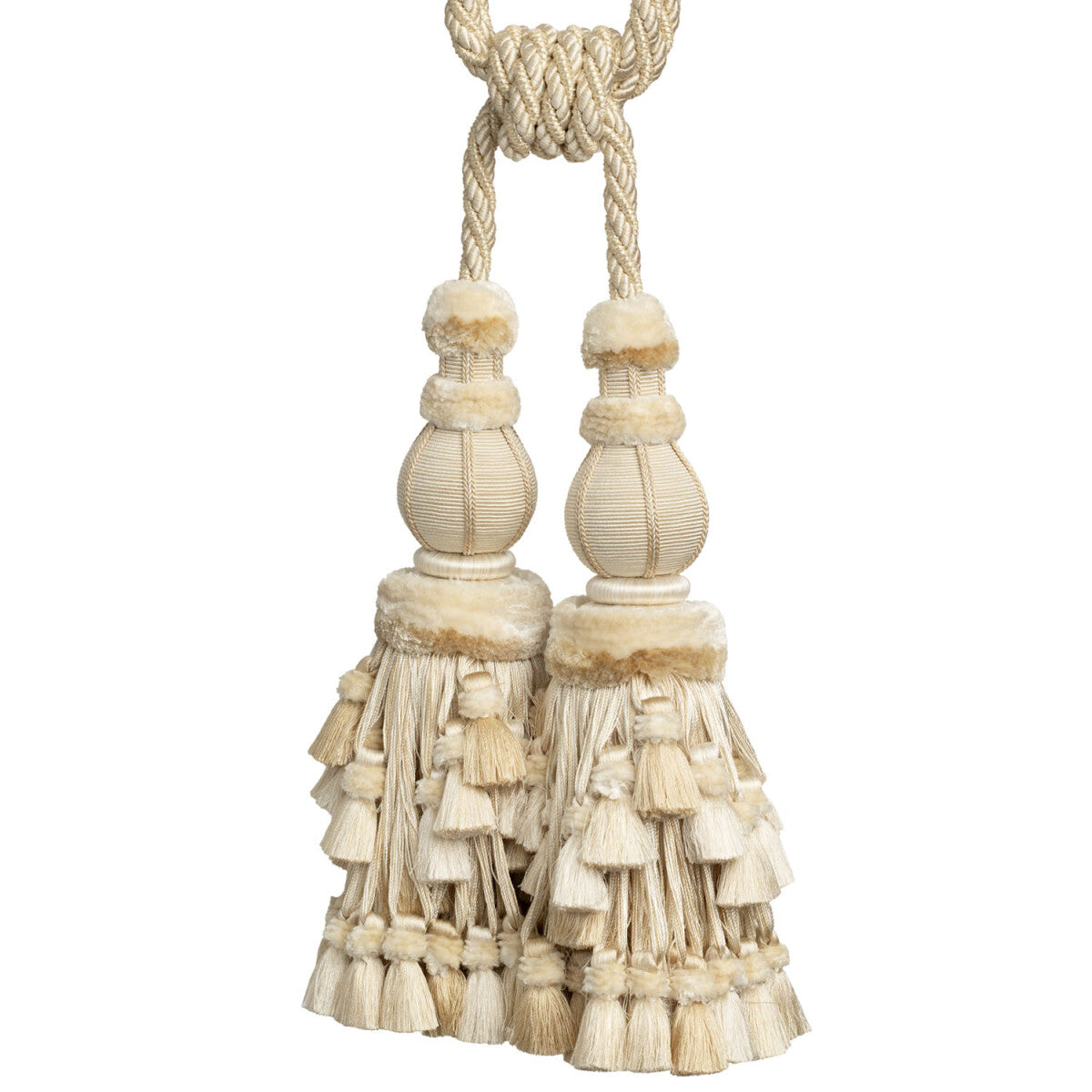 Bagatelle Double Tassel Tieback by Samuel & Sons in Gardenia, TT-60855-01, swatch